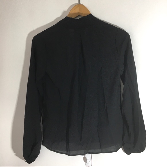 Fashion Nova Tie Neck Blouse Black - Picture 7 of 7